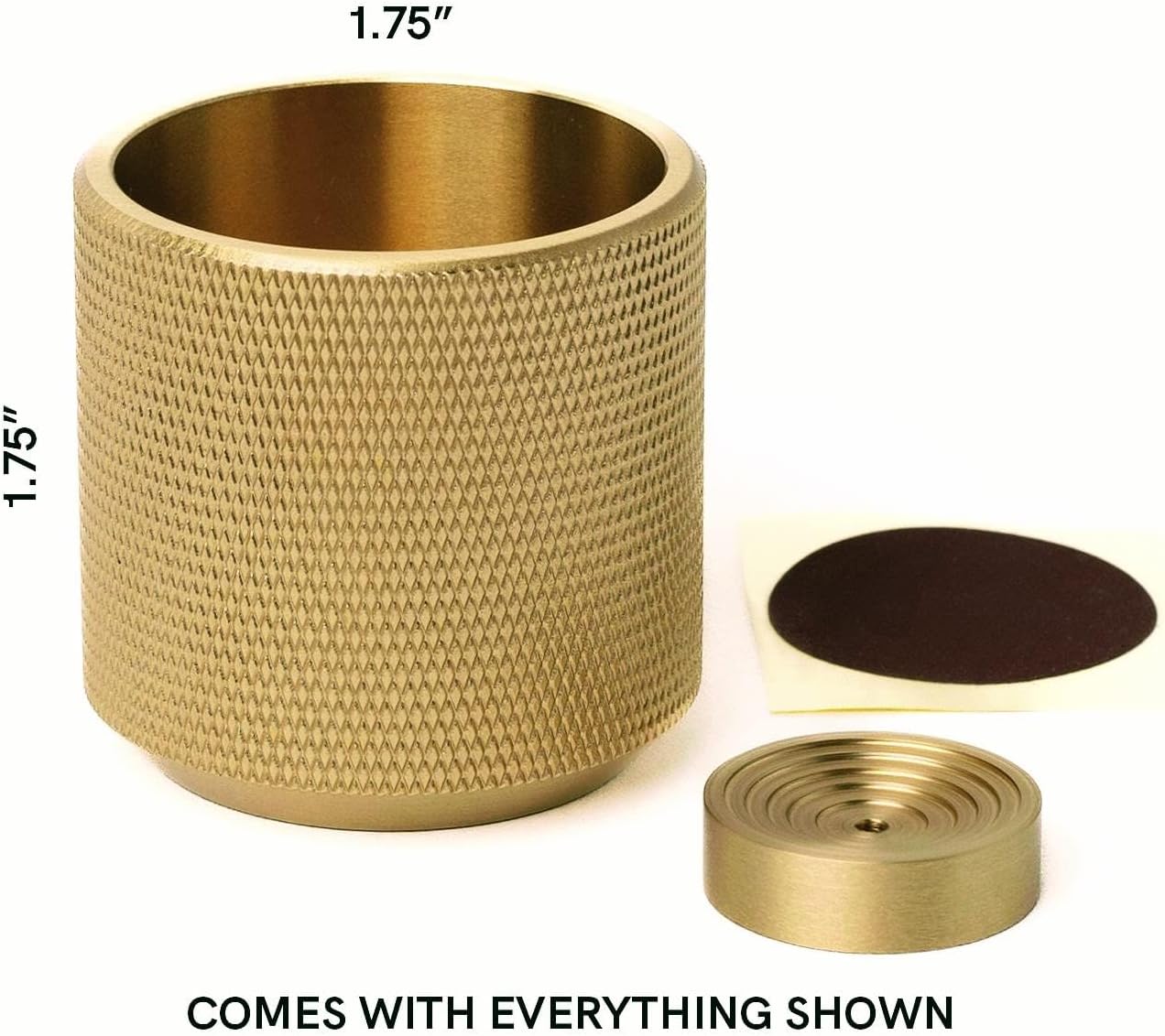 Match Holder with Striker - with Bonus Incense Holder - 100% Solid Brass Match Striker and Holder - A Modern Décor Match Cloche - Matches Not Included