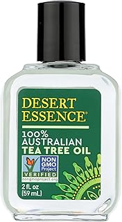 Desert Essence 100% Australian Tea Tree Oil Therapeutic Grade Essential Oil - Skin Cleansing, Clarifying, Soothing - Refreshing Air - Skin Care, Hair Care, Powerful Green Clean - Vegan, Non-GMO - 2oz