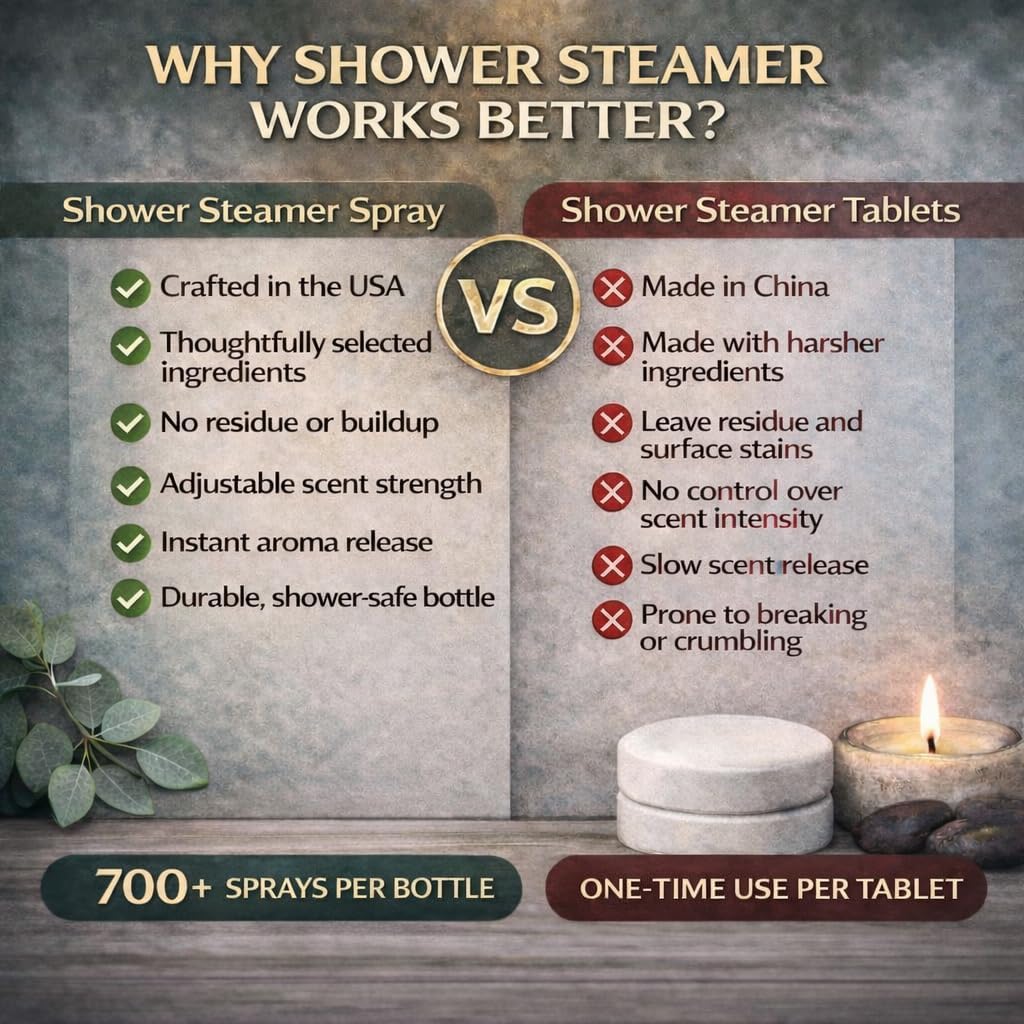 Eucalyptus Shower Spray Aromatherapy — 700+ Sprays, USDA Organic 100% Pure Eucalyptus Essential Oil Spray Mist for Spa Shower, Steam, Sauna & Linen Bedsheet – Premium & Travel Size (4 oz, Made in USA)