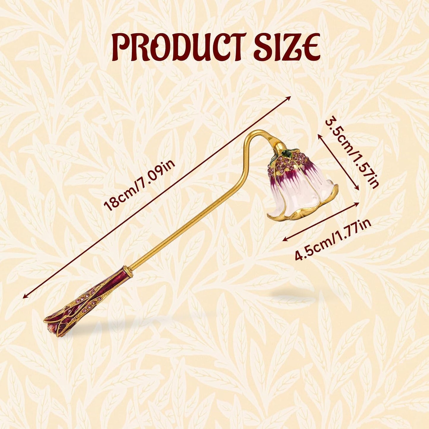 Elegant Royal-Style Candle Snuffer with Pearl Inlay, Candlesnuffers Wick Snuffer Candle Accessory for Putting Out Extinguish Candle (Purple + White)