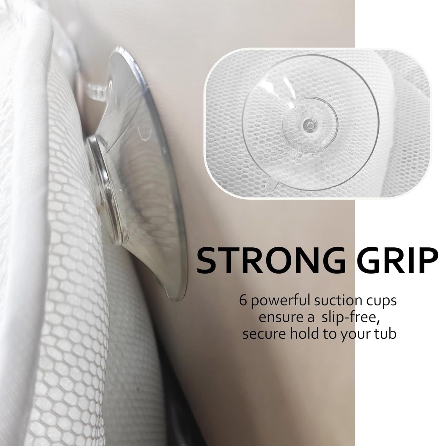 Bath Pillows,Bathtub Pillows for Head and Neck Back Support,Bath Pillows for Tub with Soft 4D Breathable Mesh Fabric and Nonslip Suction Cups,Relaxing Bath Accessories Spa Gifts .(Wave White)