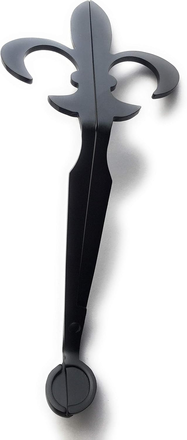 WICKMAN Wick Trimmer with Fleur de Lis Design, Matte Black Finish, Candle Wick Debris Catching Trays, Brand