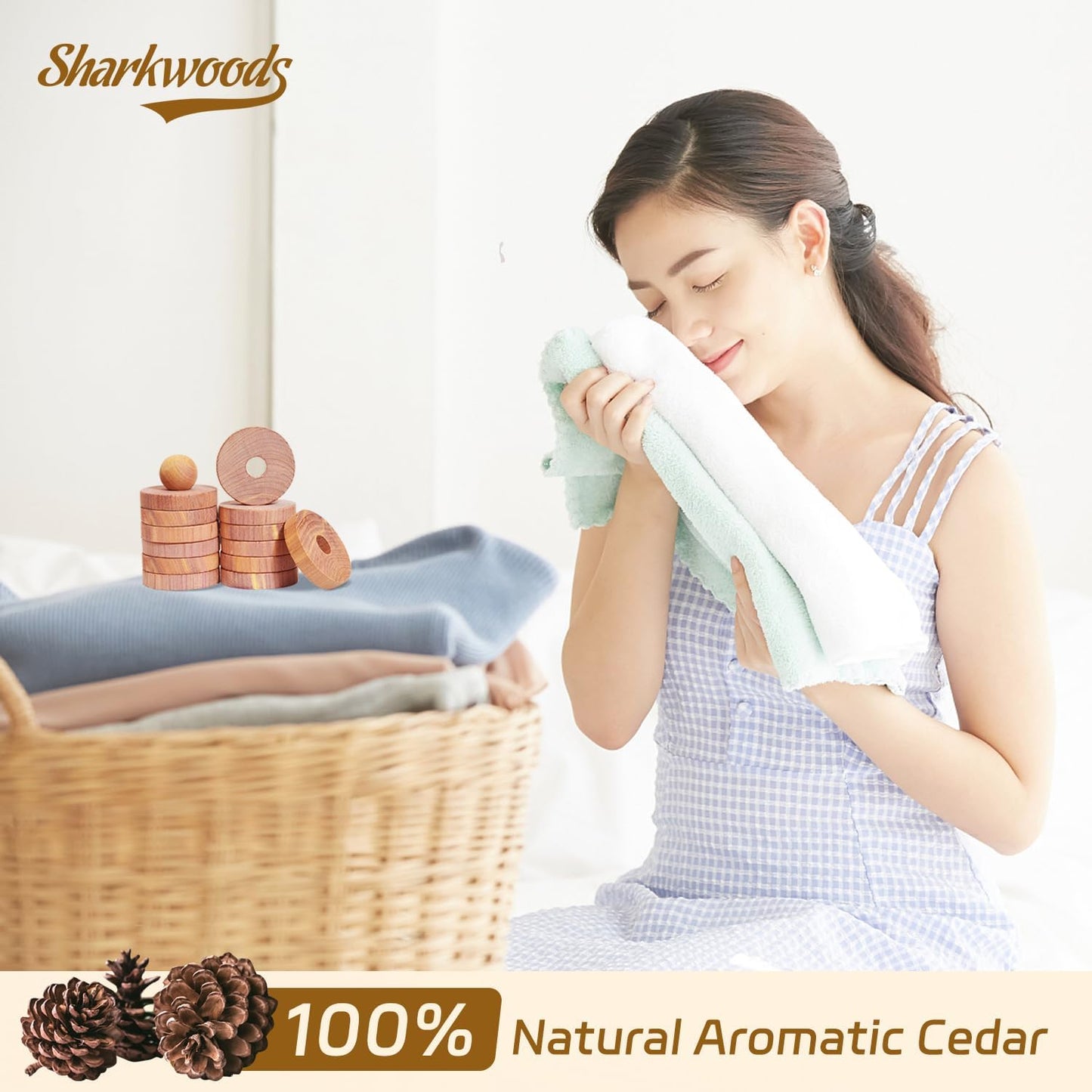 Cedar Blocks for Clothes Storage 33 Pack, 20 Rings 10 Balls 3 Storage Bags, 100% Natural Aromatic Accessories for Closets and Clothes