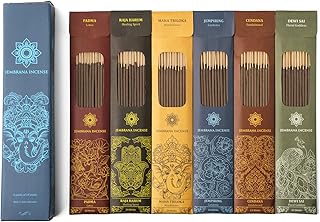 Bali Soap Jembrana Incense Sticks - Variety Pack 6 Scents (144 Sticks Total, 24 Sticks Each) of Lotus (Padma), Sandalwood, Gardenia, Maha Triloka, Raja Harum & Dewi Sai (Amber)