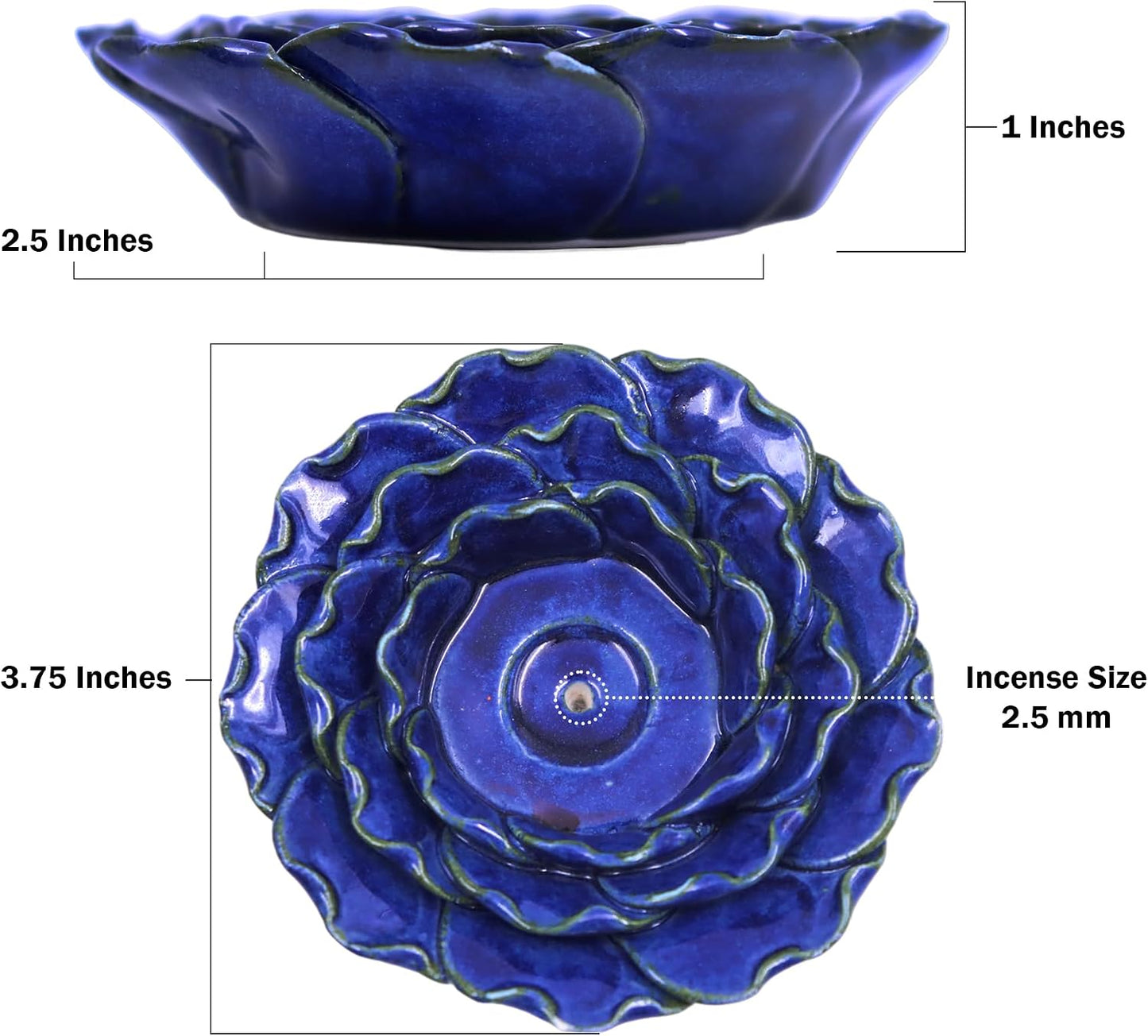 Hosley Incense Sticks Gift Set Each Includes 60 Incense Sticks & a Flower Ceramic Holder - Bathroom Set for Home, Weddings, Meditation, Spa, Bathroom Use - 6 Sets