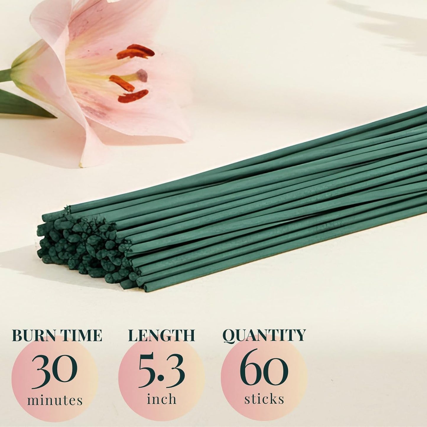 Pure Lily Luxury Japanese Incense Sticks 60sticks Bergamot Vanilla Jasmine Coreless Low Smoke Natural Charcoal Free Non Toxic Aromatherapy Meditation Calming Stress Relief Relaxation Yoga TOMORI