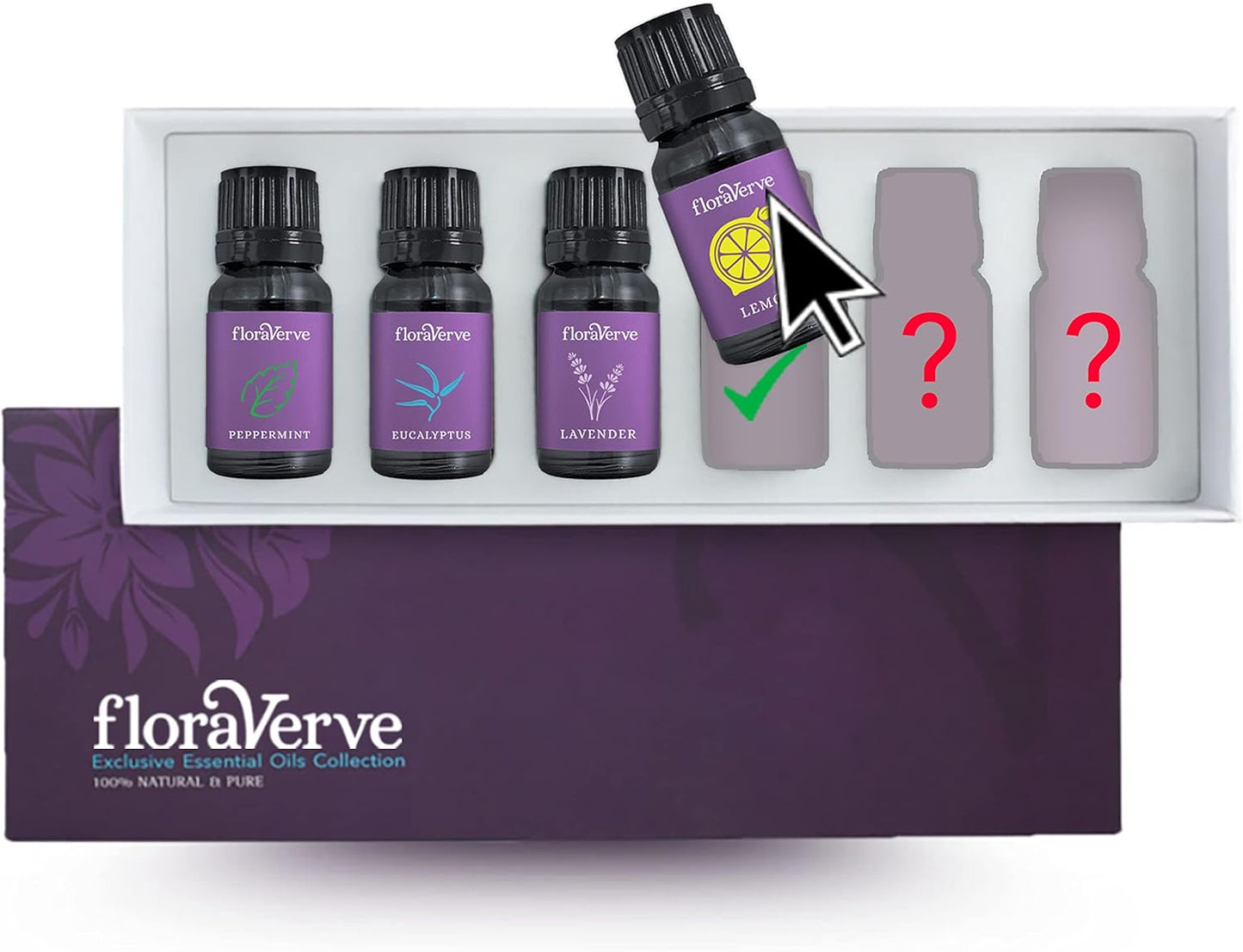 floraVerve Essential Oils Customized Set, Build Your Own Collection, All Natural & 100% Pure Aromatherapy Essential Oils, NO More Pre-Set Collection - Pick Only Those You Like! (6x10mL)