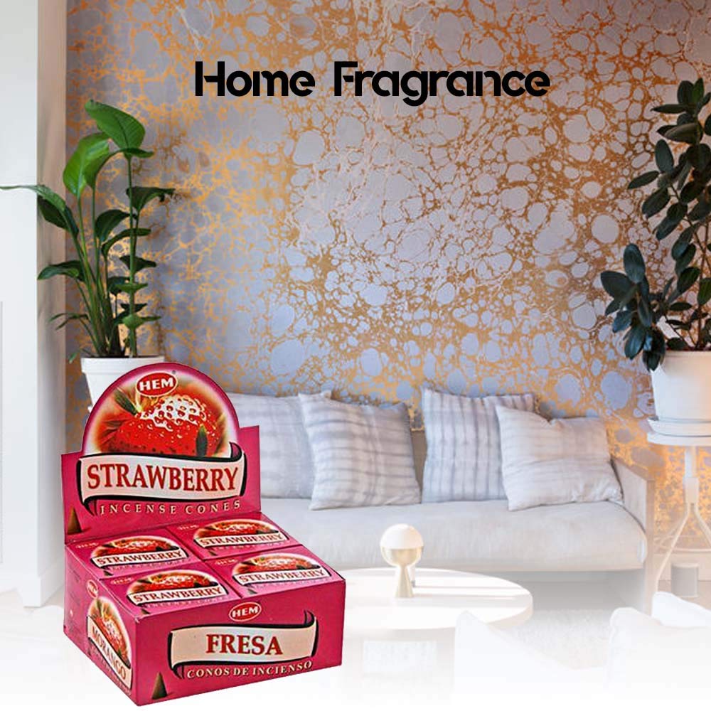 Strawberry - Case of 12 Boxes, 10 Cones Each - HEM Incense From India