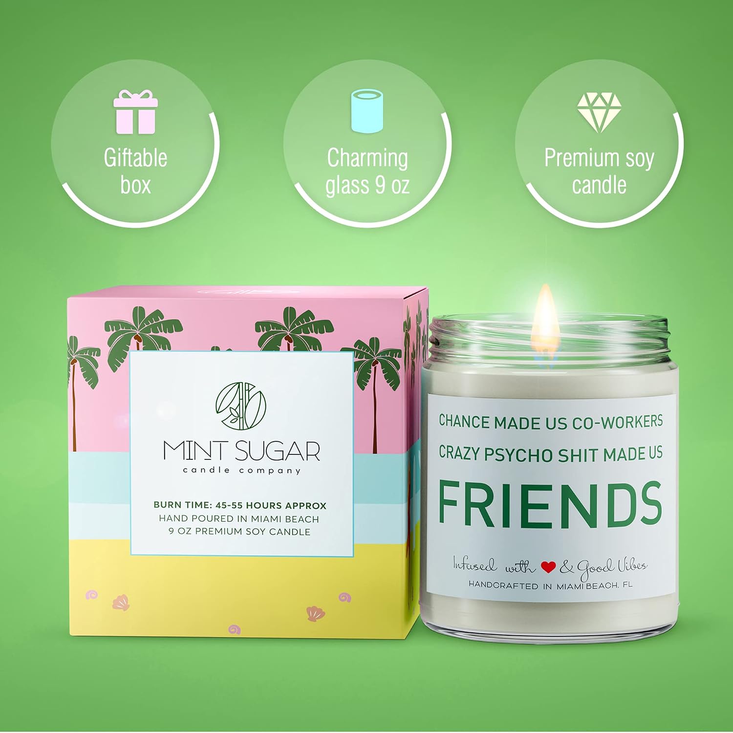 Candles for Coworkers - Funny Gift for Coworker - Hand Poured in The USA - 9 oz - Cute Christmas Friendship Gifts Ideas