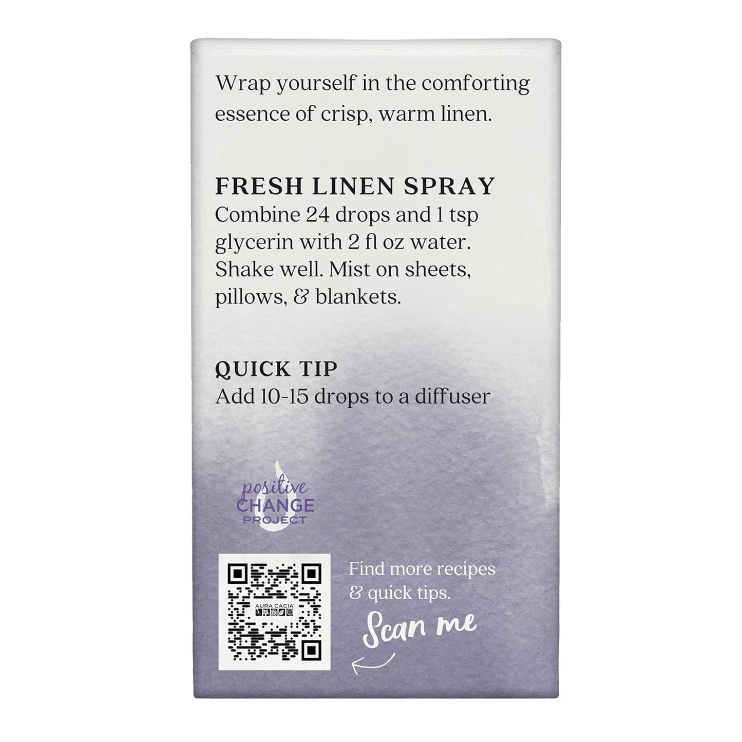 Aura Cacia Linen Essential Oil Blend, Boxed 0.25 fl. oz. - Light Aroma, No Synthetic Fragrances