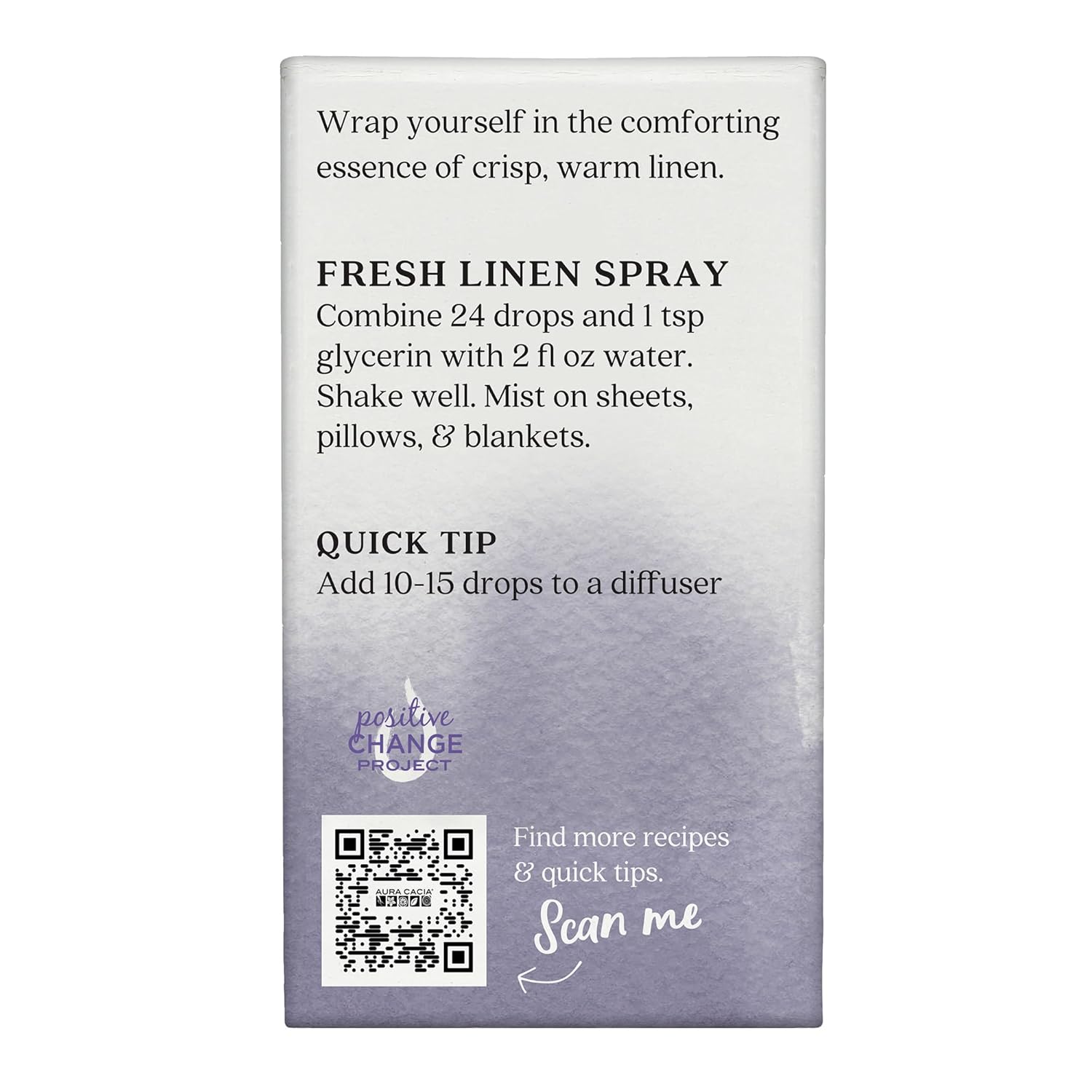 Aura Cacia Linen Essential Oil Blend, Boxed 0.25 fl. oz. - Light Aroma, No Synthetic Fragrances