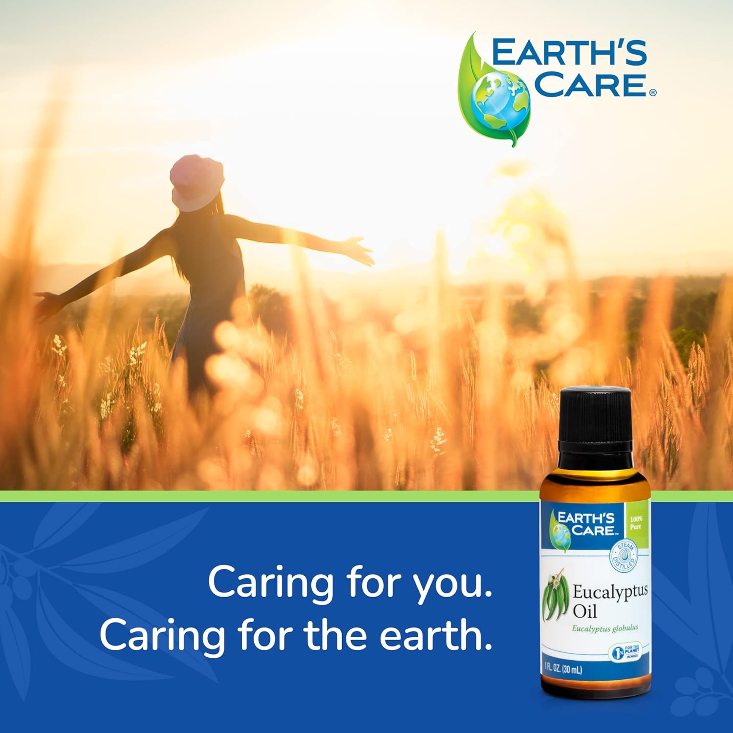 Earth's Care Eucalyptus Oil - 100% Natural Eucalyptus Essential Oil - for Aromatherapy - Steam Distilled - 1 Fl OZ (4 Bottles)