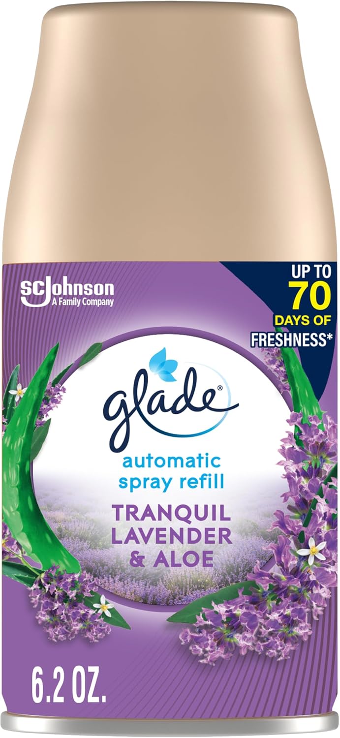 Glade Automatic Spray Refill, Air Freshener for Home and Bathroom, Tranquil Lavender & Aloe, 6.2 Oz