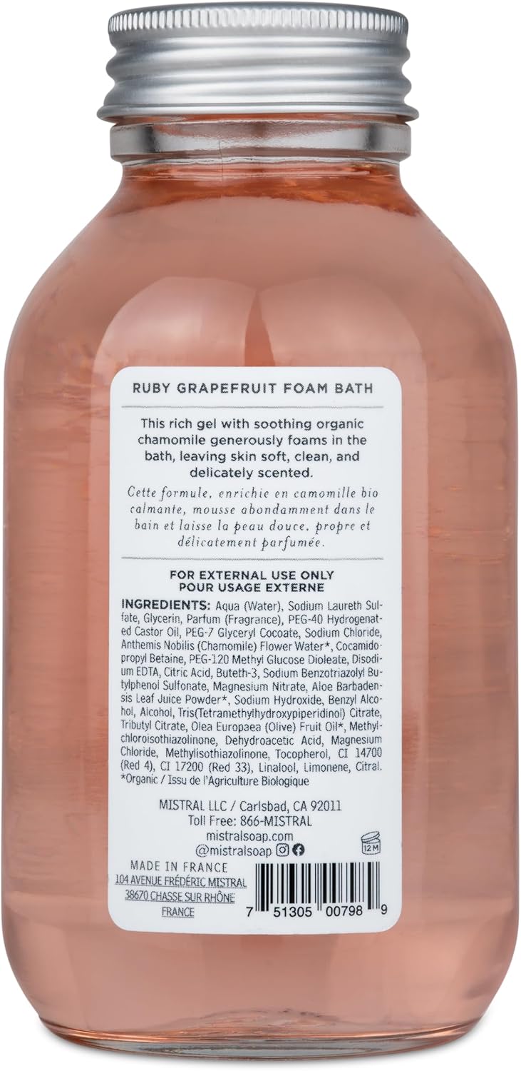 Mistral Ruby Grapefruit Foam Bath, Organic Chamomile, 8.4 fl oz