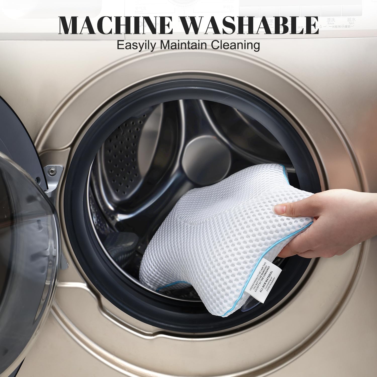 Non Slip Bath Pillow, Luxury Spa Bathtub Head & Neck Rest Support, Permeable Quick Drying Air Mesh Tub Pillow with 4 Large Suction Cups, Fits Any Tubs, Soft and Relaxing (White)