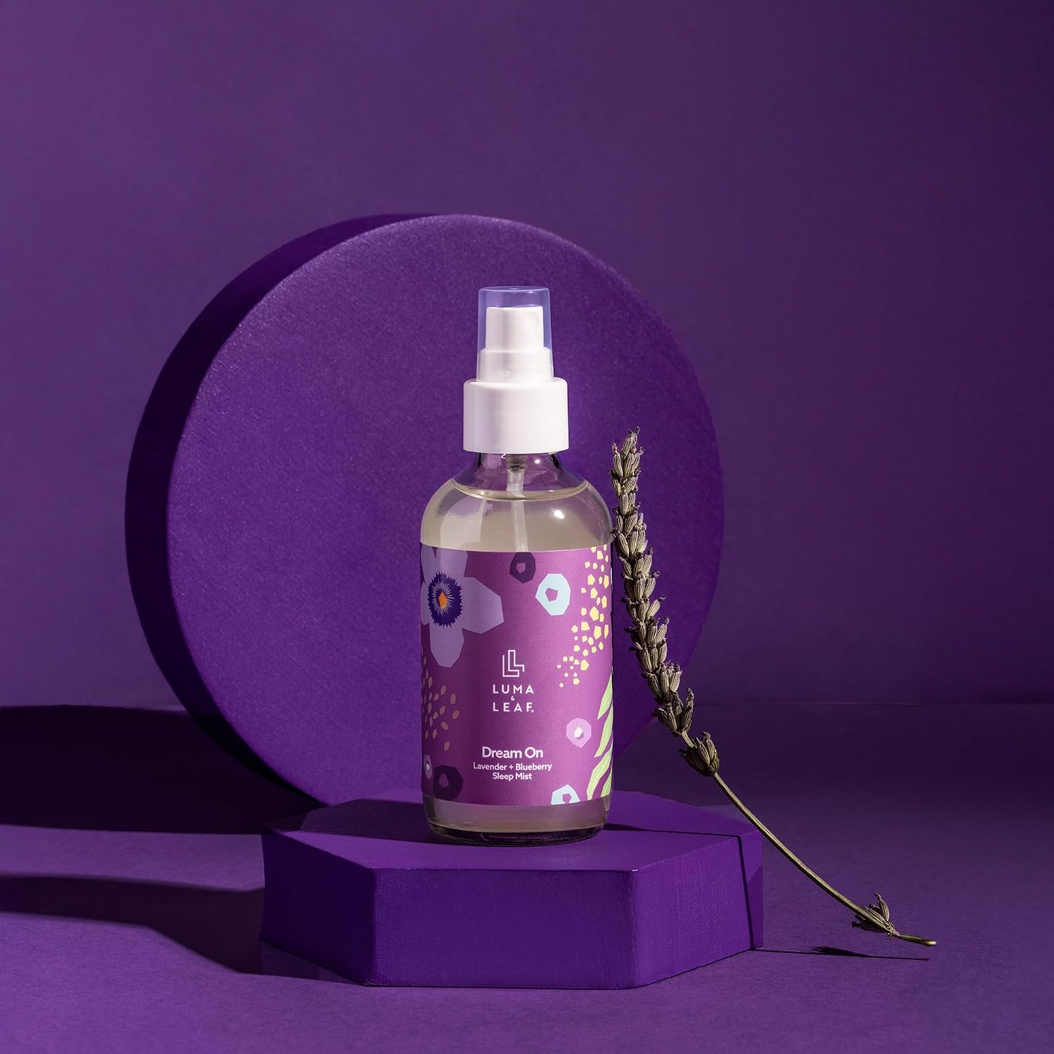 LUMA & LEAF Pillow Spray for Sleep, Lavender Calming Pillow & Face Mist with Blueberry, Soothing Aromatherapy Linen & Room Spray for Relaxation, Natural Vegan Sleep Mist, 4 fl oz