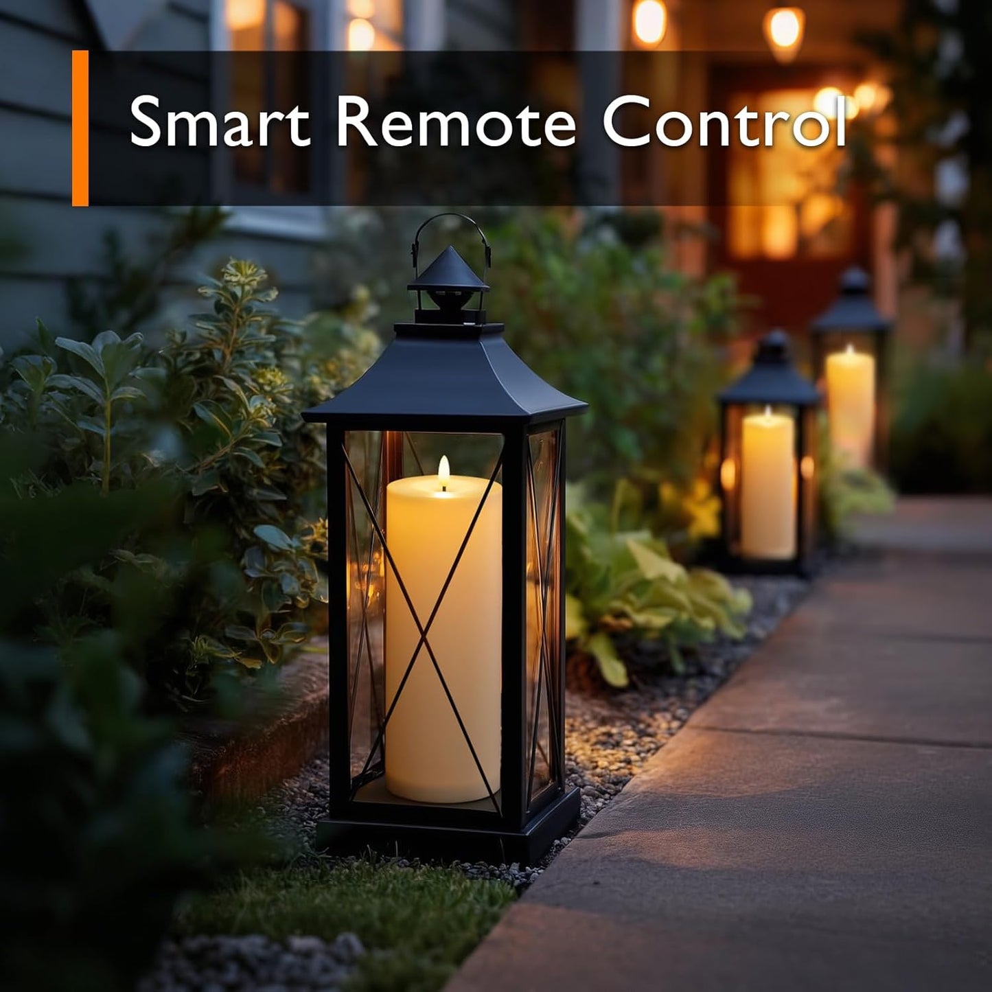 Homemory Outdoor Waterproof Flameless LED Candles 4" x 12", Battery Operated Large Pillar Candles with Remote & Timer, Long Lasting for Outdoor Lanterns & Patio, White, Set of 2