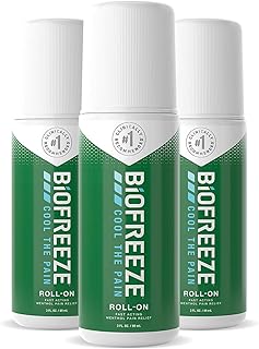 Biofreeze-13533 Pain Relief Roll-On, 3 oz. Roll-On, Fast Acting, Long Lasting, & Powerful Topical Pain Reliever, Pack of 3 (Packaging May Vary)