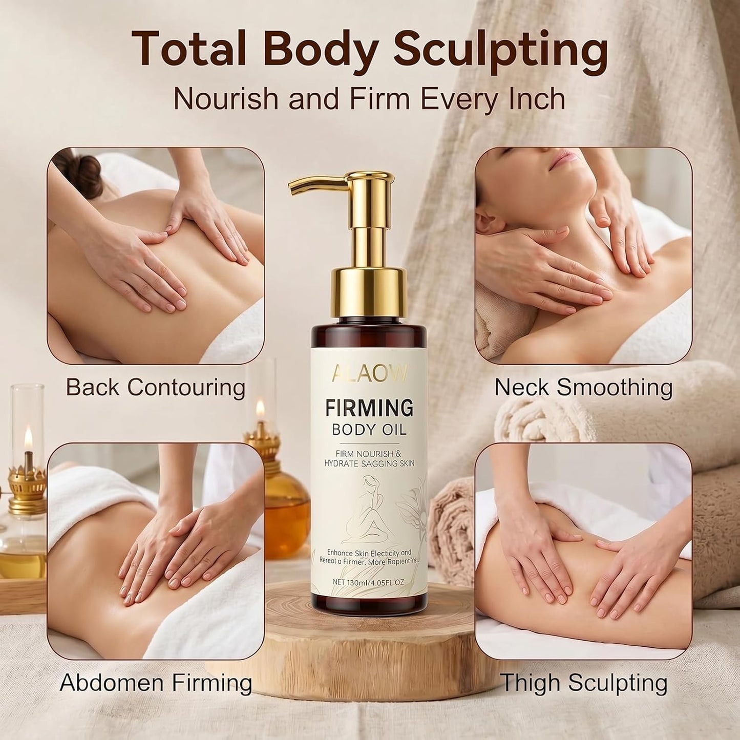 Firming Body Oil for Crepe Skin - After Shower Oil for Women, Tightening & Hydrating Treatment for Arms, Legs, Stomach & Body, Natural Formula for Dry Skin, Lightweight & Non-Greasy（Pack of 1）