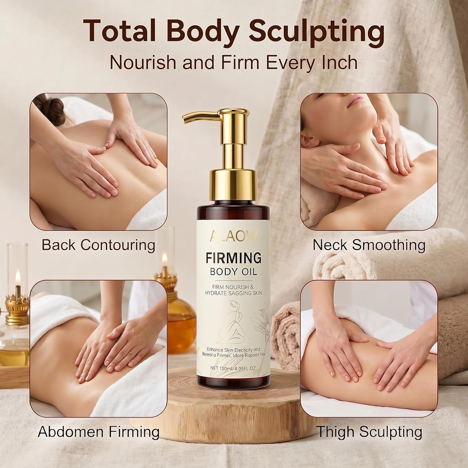 Firming Body Oil for Crepe Skin - After Shower Oil for Women, Tightening & Hydrating Treatment for Arms, Legs, Stomach & Body, Natural Formula for Dry Skin, Lightweight & Non-Greasy（Pack of 1）