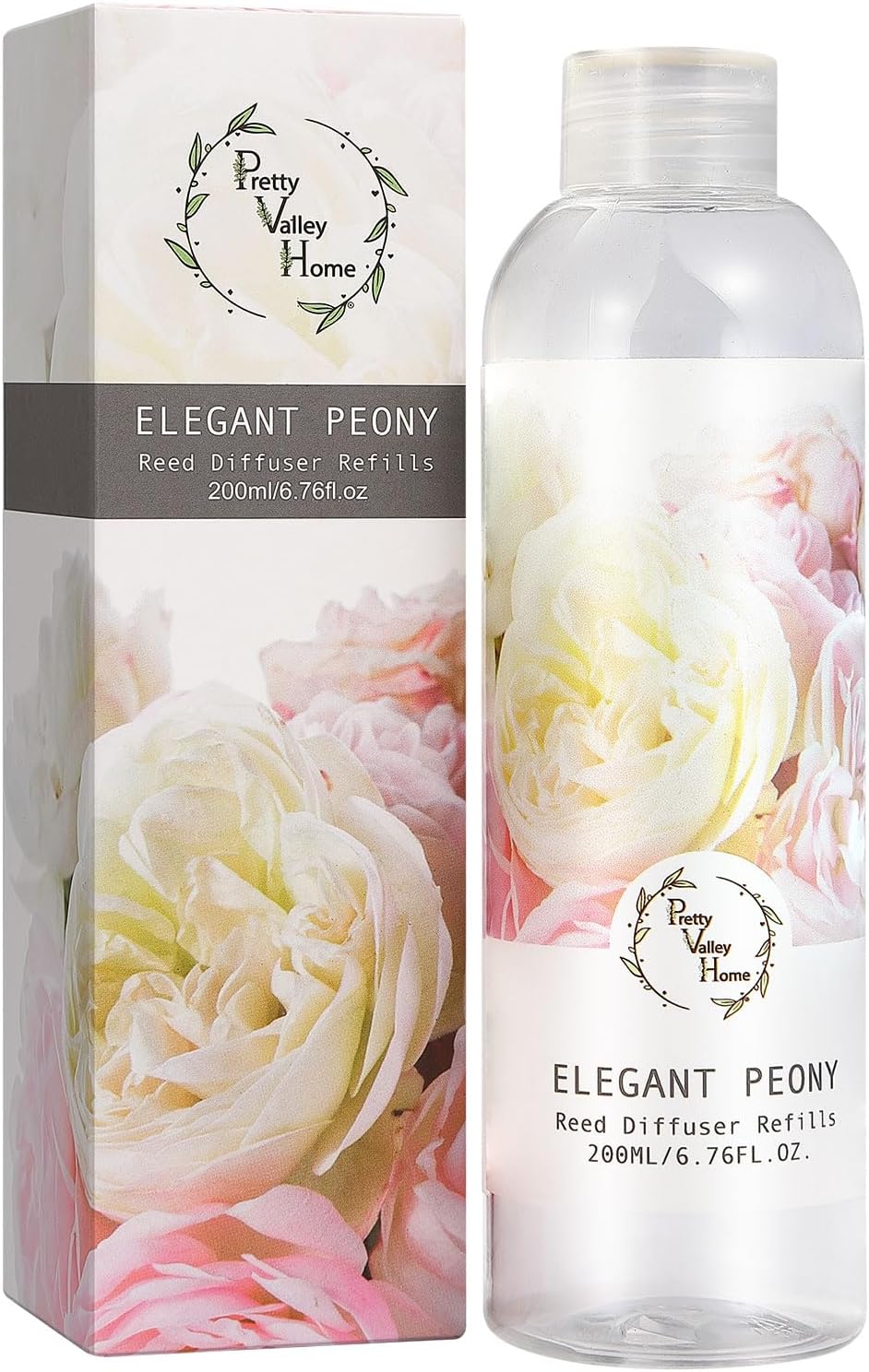 Reed Diffuser Refill Elegant Peony 6.76oz (200ml), Scented Oil for Reed Diffuser Home Fragrance for Bathroom, Bedroom, Office Decor