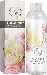 Reed Diffuser Refill Elegant Peony 6.76oz (200ml), Scented Oil for Reed Diffuser Home Fragrance for Bathroom, Bedroom, Office Decor