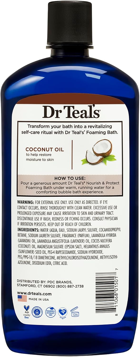 Dr. Teal's Foaming Bath Variety Gift Set (2 Pack, 34oz Ea) - Nourish & Protect Coconut Oil, Glow & Radiance Vitamin C & Citrus