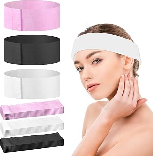 30Pcs Disposable Spa Facial Headbands, Non-Woven Stretch Disposable Headbands Soft SkinCare Facials Headwraps for Women Facial Washing Shower Sport Esthetician Adjustable Spa Headband