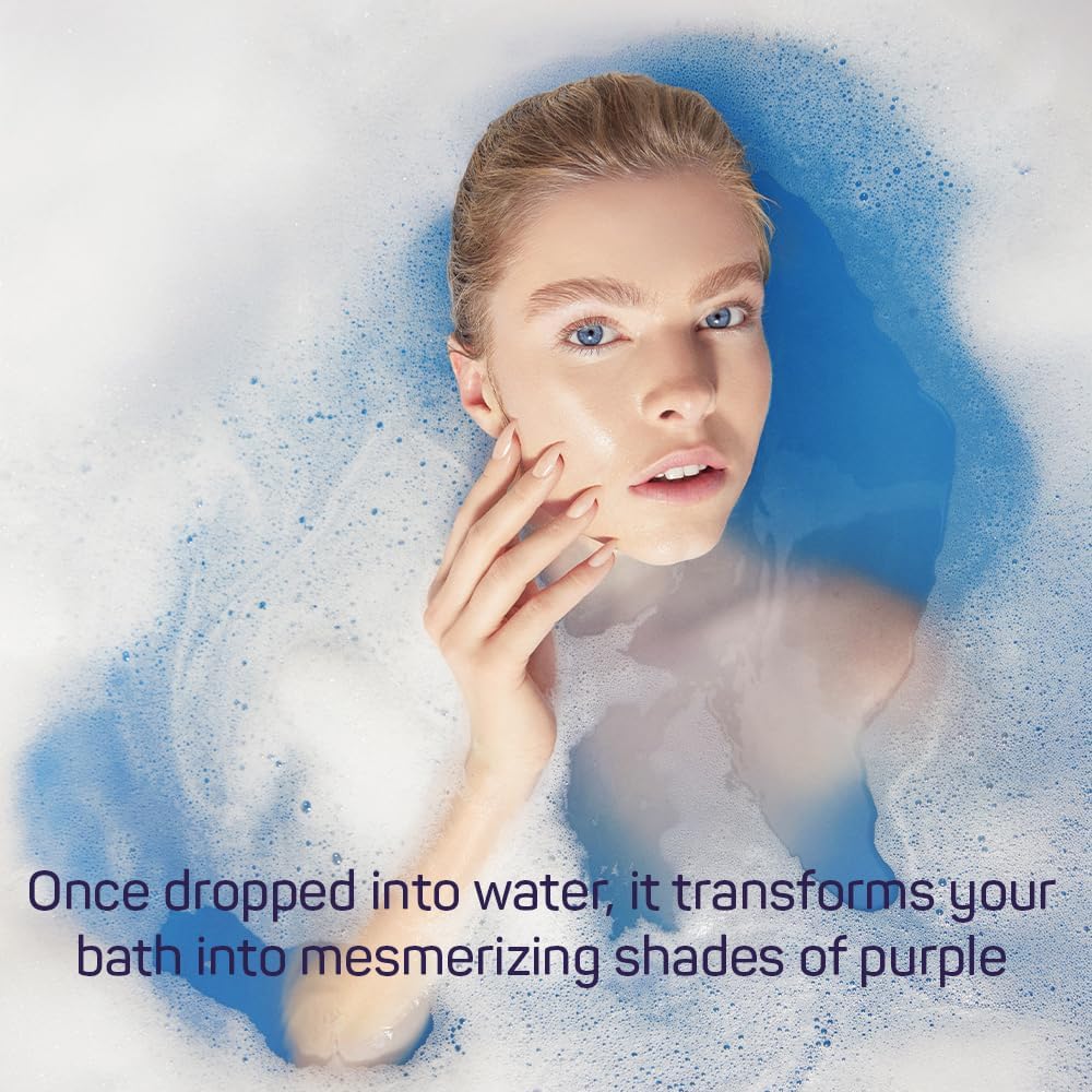 BALMY Blueberry Bath Bomb – Moisturizing Fizzy with Vitamin E & Glycerin, Fruity Scented, 5.6 oz