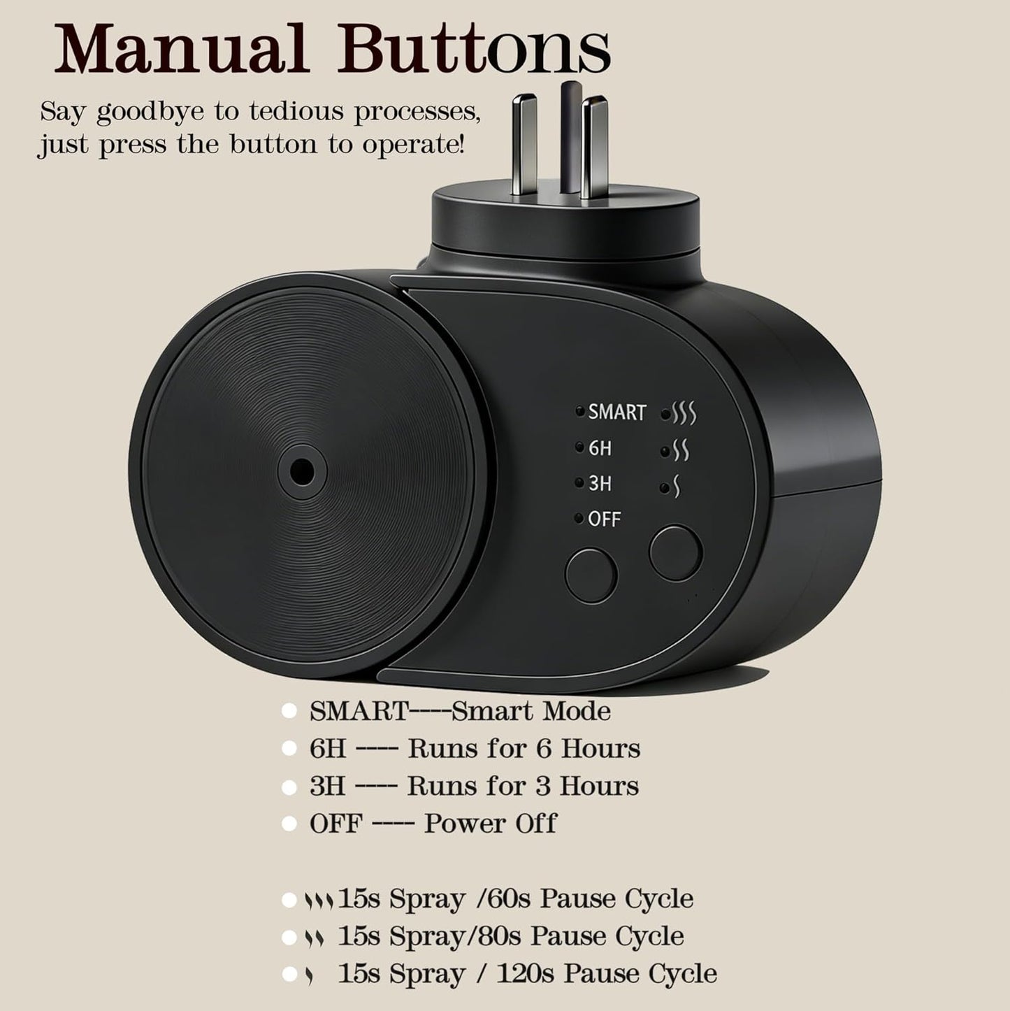 Waterless Diffuser for Essential Oil, Plug in Wall Scent Diffuser for Home, Quiet Cold Air Aromatherapy Diffuser with 500 Sq Ft Coverage, Includes 2×30ml Hotel-Inspired Oils (Black)