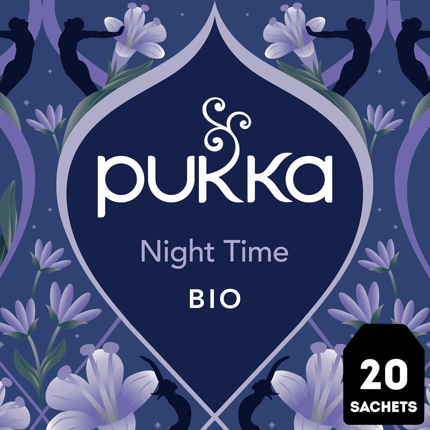 Pukka Herbal Teas Night Time Organic Oat Flower Lavender and Lime Flower Tea, 20g 20 Count