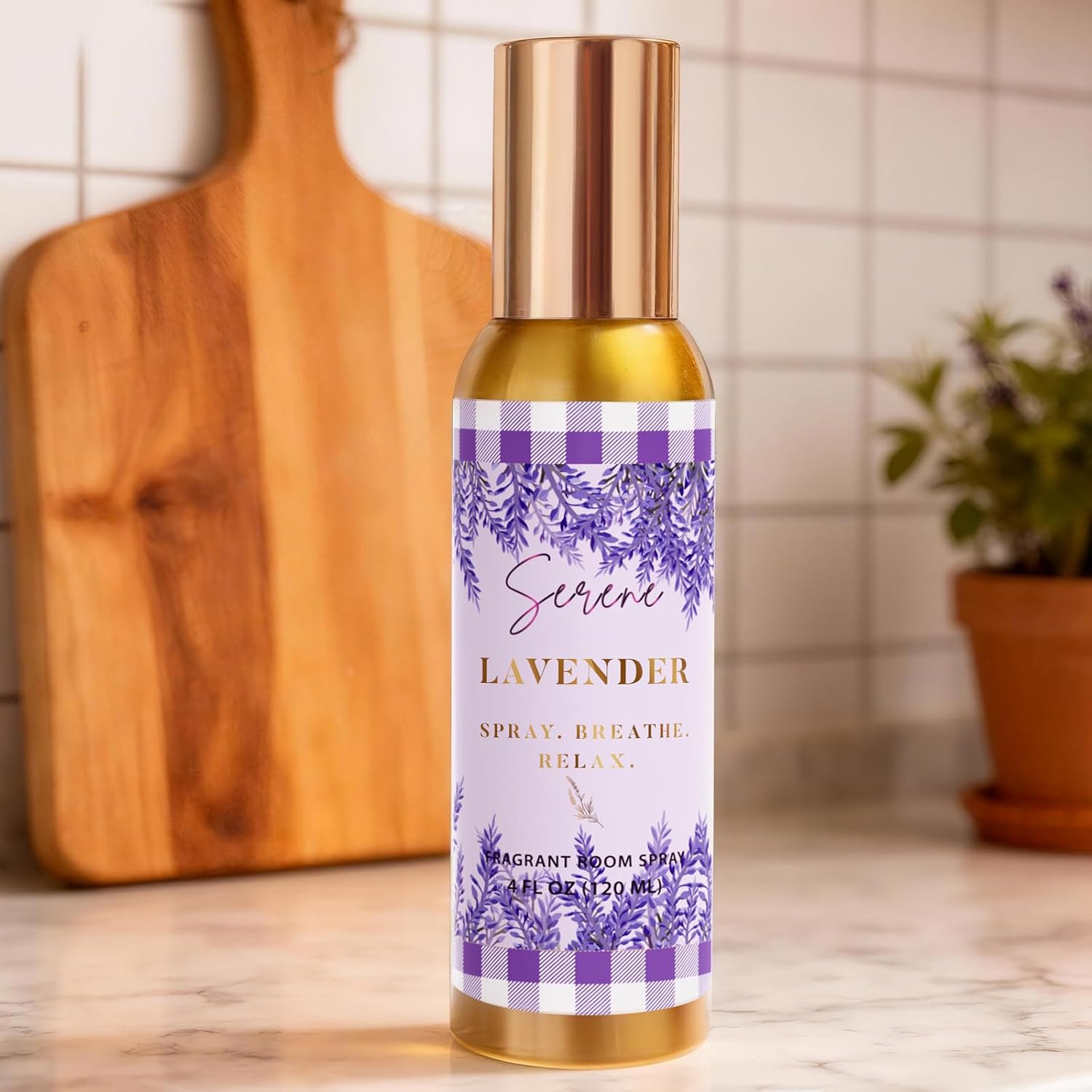 Room Spray, Serene Lavender, 4 fl oz, Air Freshener for Home, Long-Lasting Odor Eliminator for Bathroom and Office