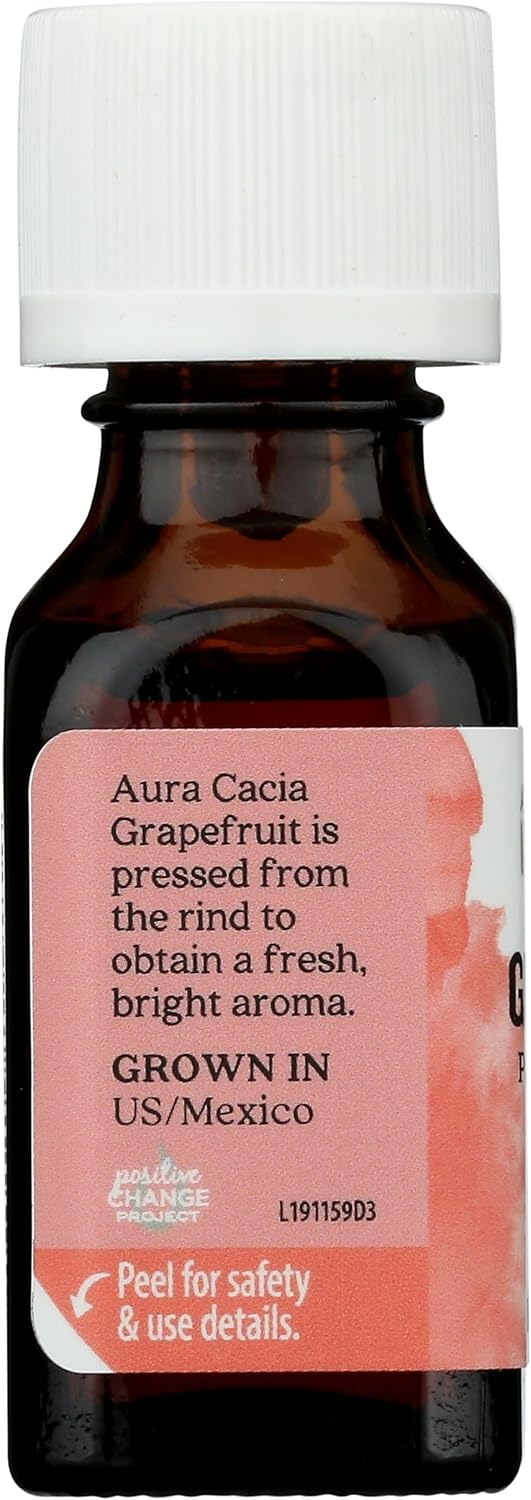 Aura Cacia Essential Oil, Joyful Grapefruit, 0.5 fluid ounce, Packaging May Vary