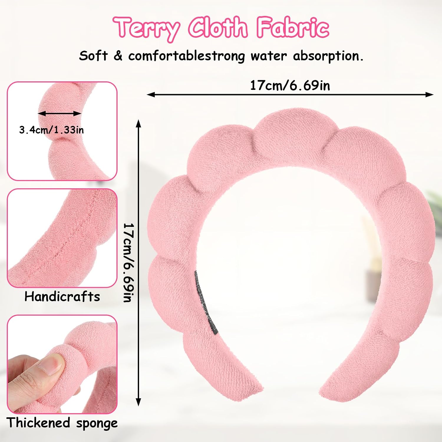10Pcs Spa headband for Women makeup headband Bulk skincare headbands Bubble Band for Washing Face Women Puffy Hair Band for Washing Face Woman skin care headbands Headwear Hair Accessories