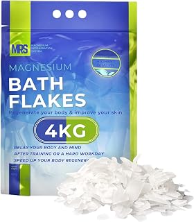 Finest Magnesium Bath Flakes, Bath Salts, Epsom Salt, Body Muscle and Foot Soak, Regenerate Body and Mind, MRS Magnesium Regeneration System, 4kg - 8.8 lb