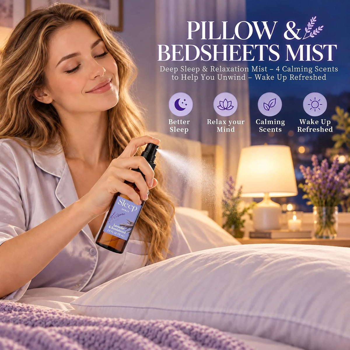 STRN Sleep Spray with Lavender Essential Oil, Pillow Spray, 2.5 FL OZ * 4