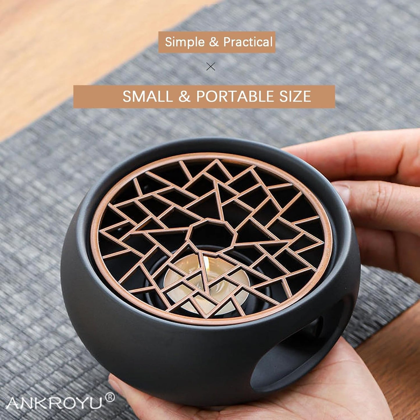 Teapot Warmer with Base, Ceramic Candle Warmer, Tea, Coffee and Milk Lamp Warmer, Teapot Warmer for Home, Office(1#)
