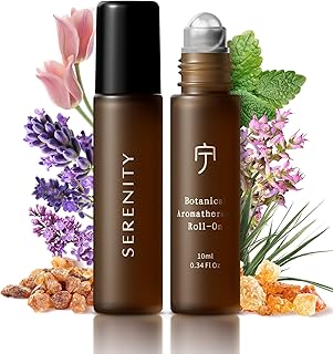 2Pack Serenity Calming Roll-On Essential Oil Blend for Stress Relief - with Lavender, Frankincense & Myrrh - 10ml Travel Size, Prediluted & Skin-Safe for Relaxation & Aromatherapy