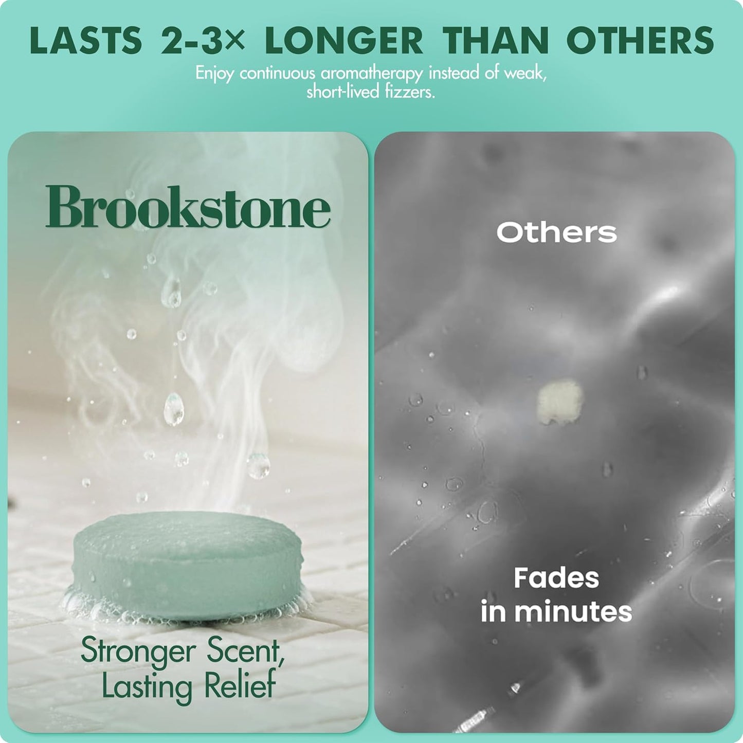 Brookstone Shower Steamers Aromatherapy 12 Tablets - Christmas Stocking Stuffers for Men, Birthday Gifts for Women, Green Elephant, Relaxation, Self Care - Shower Steamers Clean Breeze