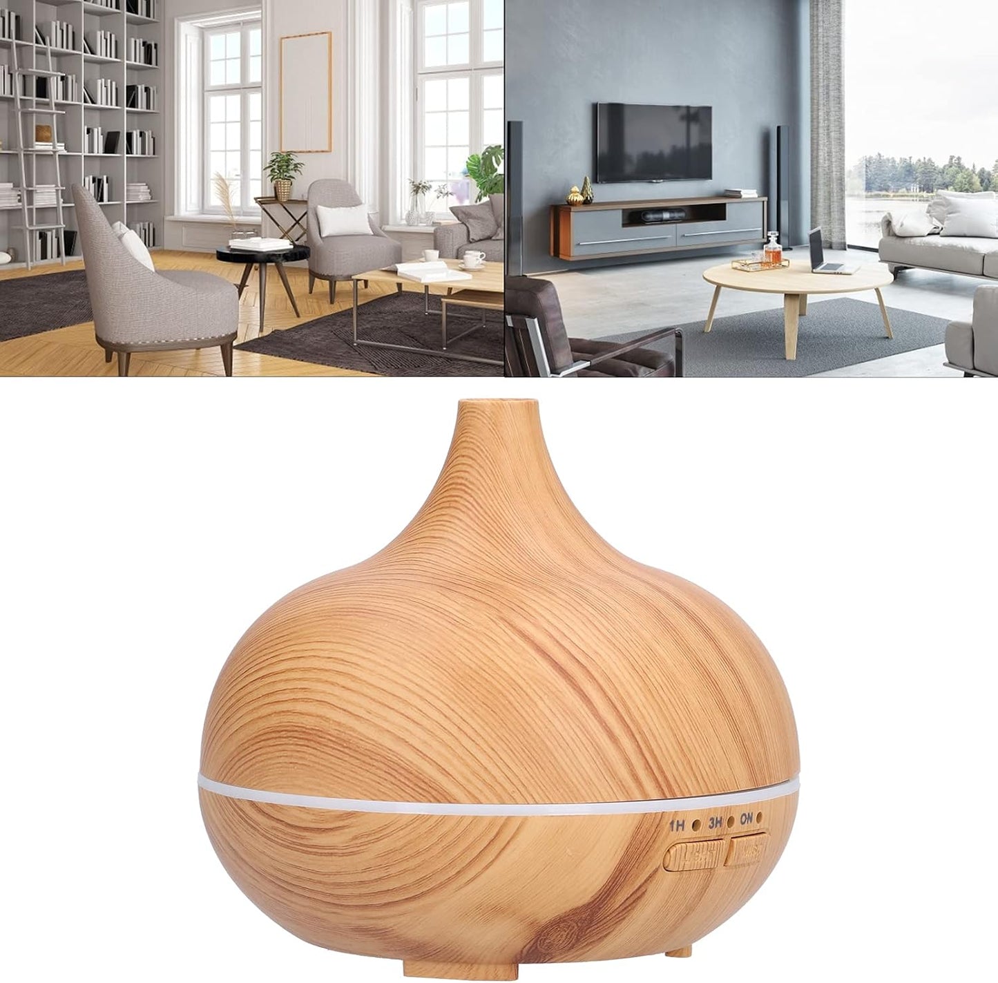 150ml Wood Grain Aromatherapy Diffuser, USB Essential Oil Diffuser, Cool Mist Humidifier with Night Light - Ultra Quiet Operation, Auto Shut - Off, Ideal for Bedroom and Office