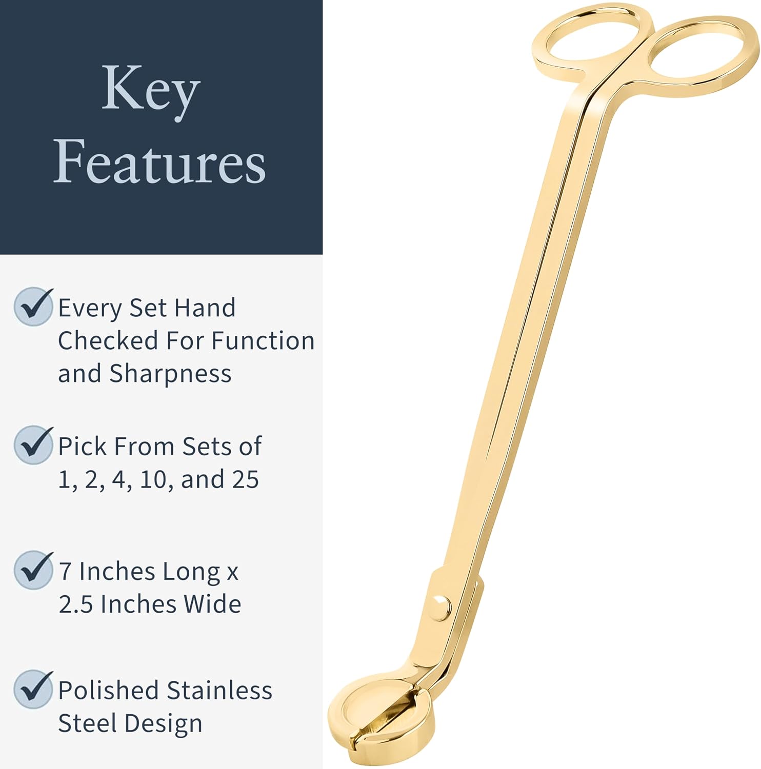 Airy Abode Candle Wick Trimmer 10 Pack, 7 Inch Stainless Steel Wick Cutters for Candles, Bulk Candle Trimmers for Cleaner Burn and Less Soot, Gold