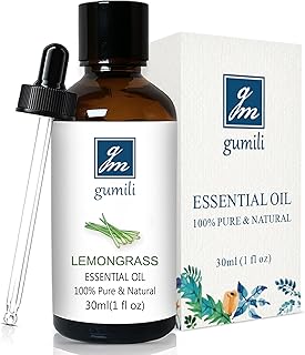 GM Gumili Lemongrass Essential Oil 1 Oz – 100% Pure Natural Lemongrass Oil for Diffuser