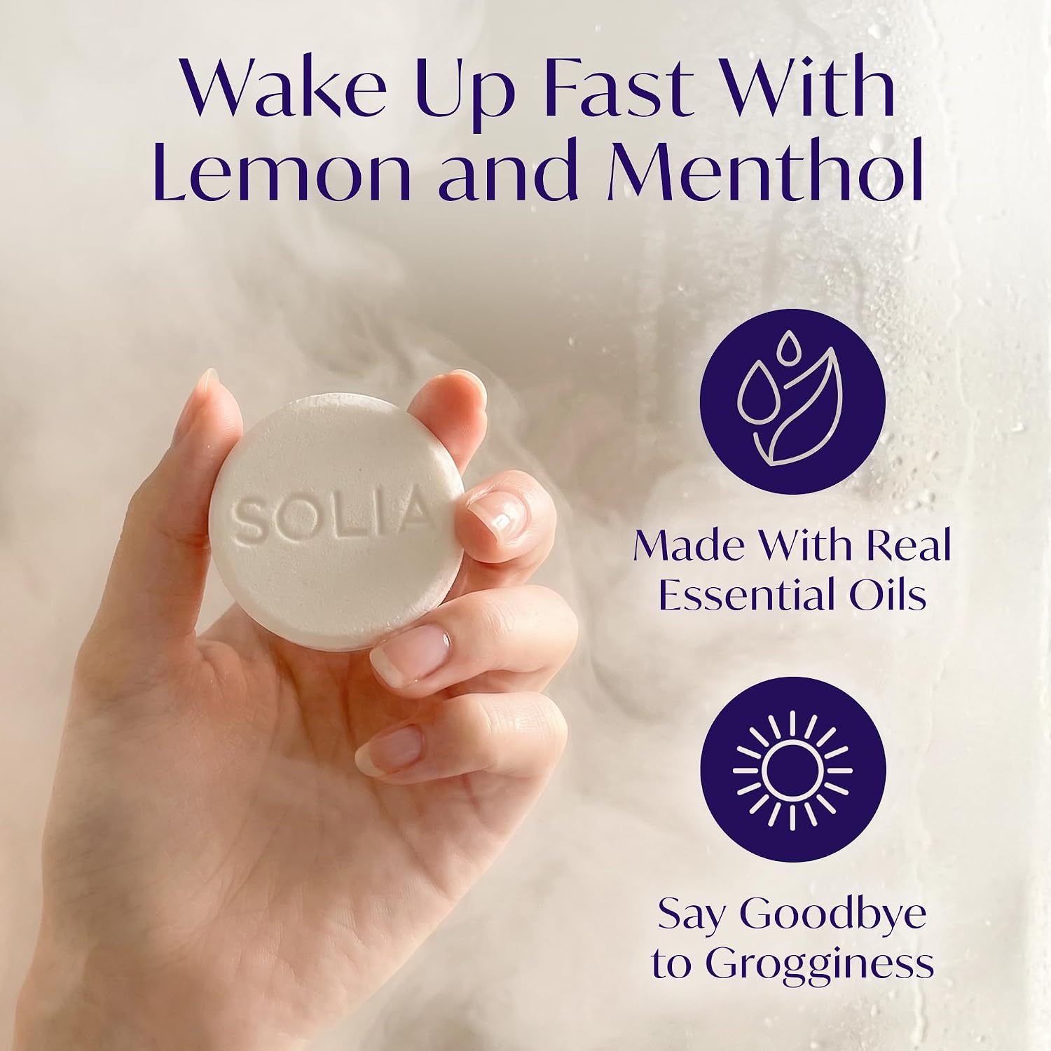 Solia Energizing Citrus Menthol Shower Steamers - Patent-Pending Real Essential Oil Menthol Shower Steamer Bombs, Spa Steamers Aromatherapy, 7-Pack