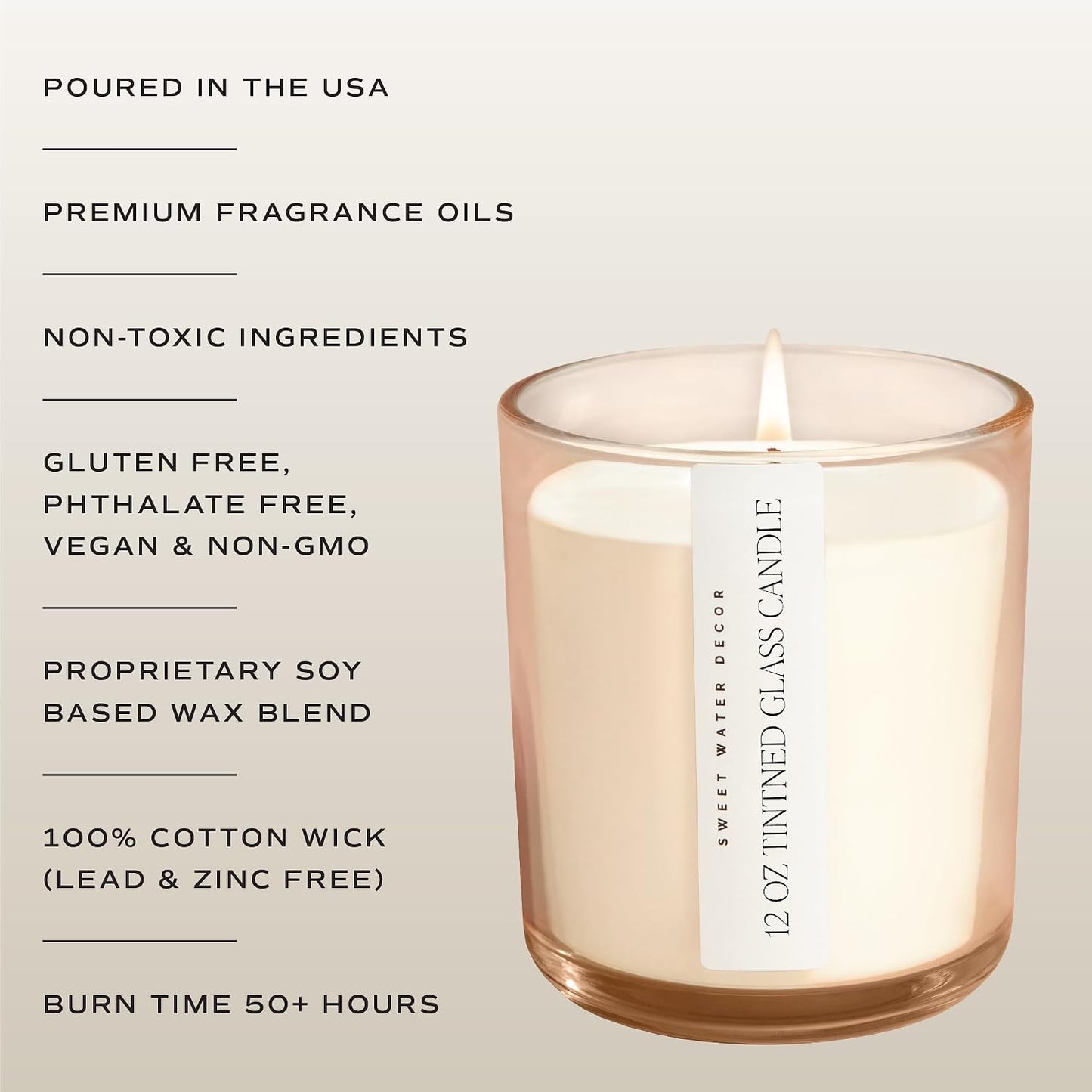 Sweet Water Decor Mango and Coconut Scented Soy Candles – Pineapple, Mango, Orange, Peach, Coconut Milk, Sugar – Fresh Tropical Aroma – 50 Hour Burn – 12oz Tinted Glass Jar for Home Decor