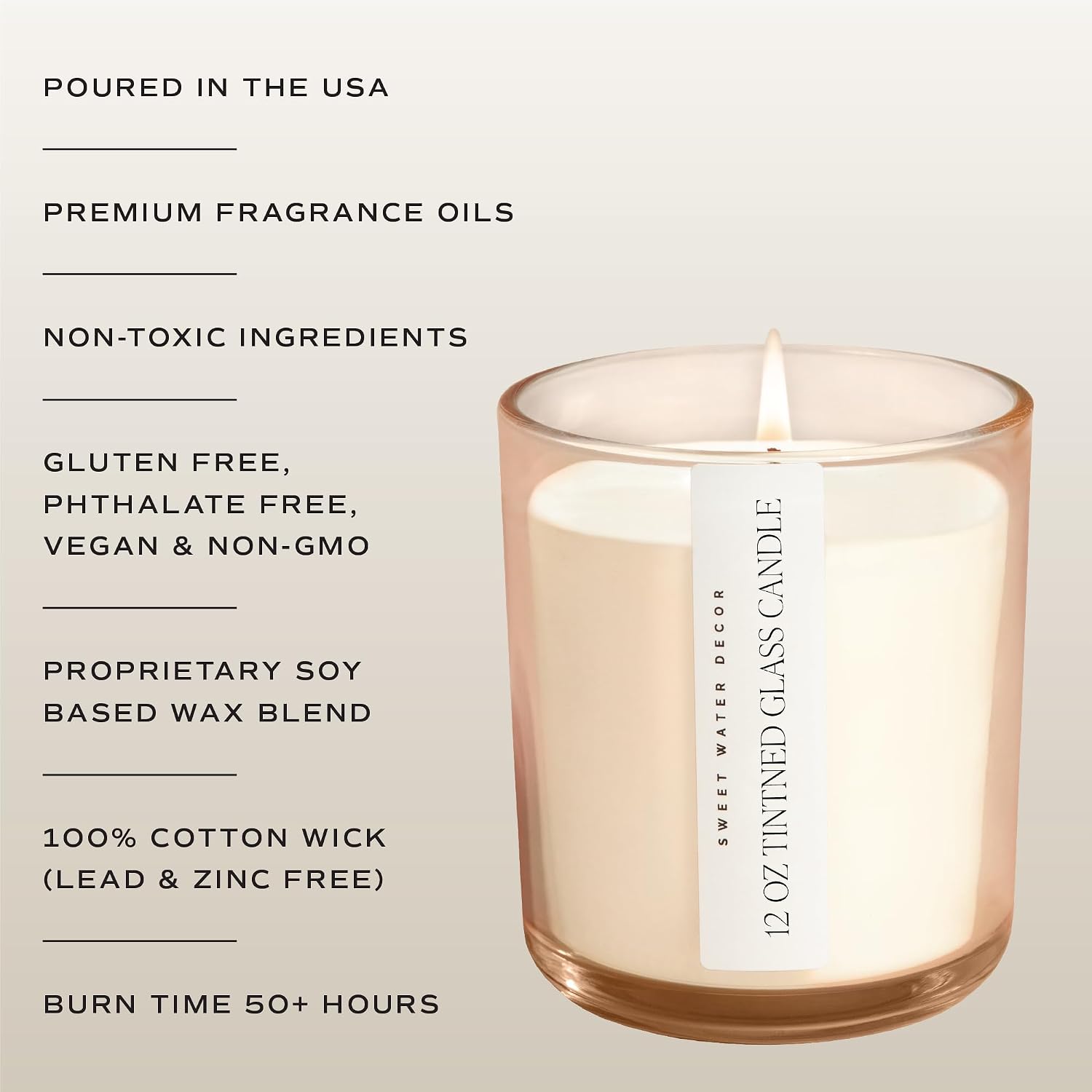 Sweet Water Decor Mango and Coconut Scented Soy Candles – Pineapple, Mango, Orange, Peach, Coconut Milk, Sugar – Fresh Tropical Aroma – 50 Hour Burn – 12oz Tinted Glass Jar for Home Decor