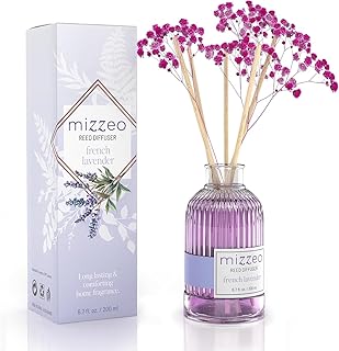 Reed Diffuser Set, French Lavender 6.76 fl oz Highly Scented Room Diffuser Home Fragrance Essential Oil Reed Flower Diffuser, House Bedroom Office Decor & Gifts