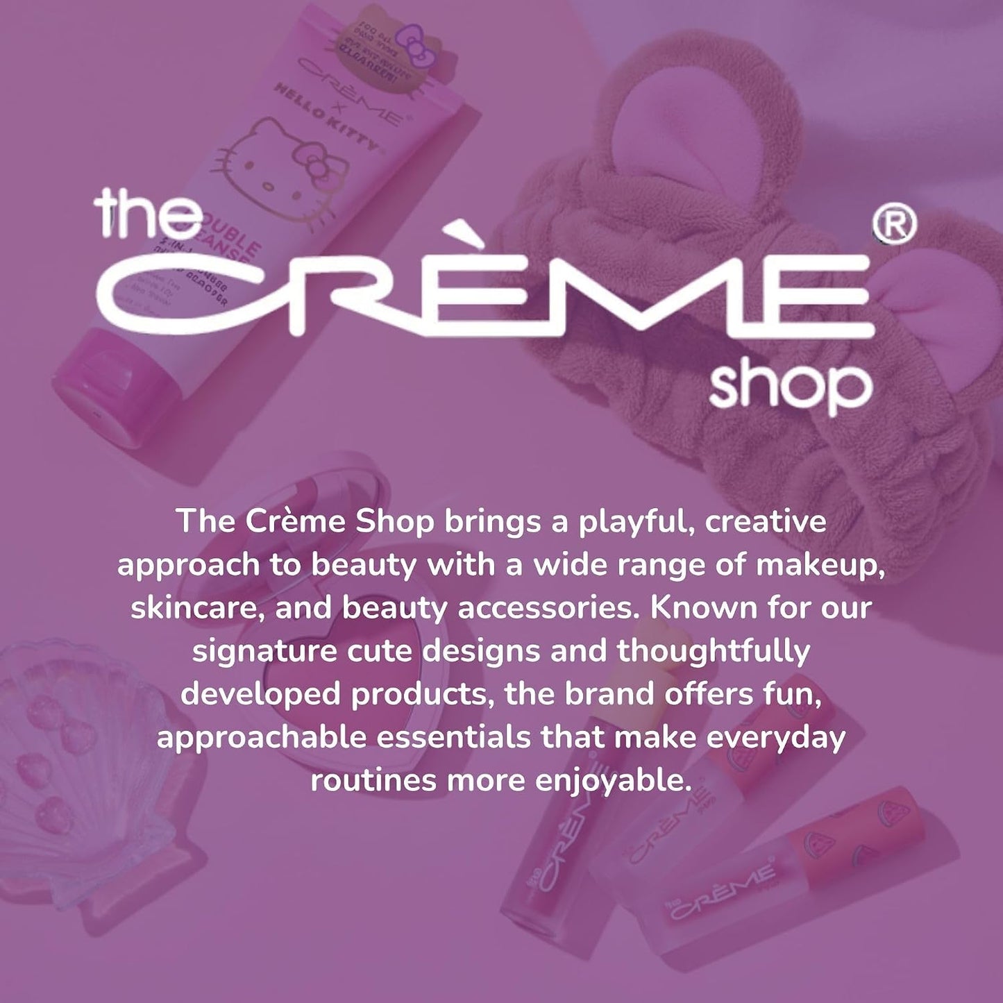 The Crme Shop Teddy Spa Headband | Skincare Headband for Women (Hot Pink Hearts)