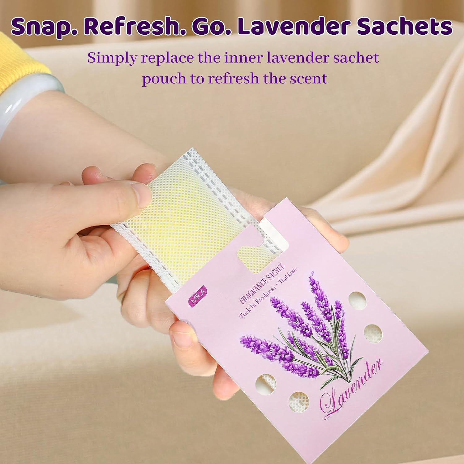 13Packs Lavender Scented Sachets, Fragrance Sachet Bags for Drawers and Closets, Air Fresheners for Car and Home, Closet Deodorizer Scented Drawer Fresheners for Dresser with Hanger Hooks