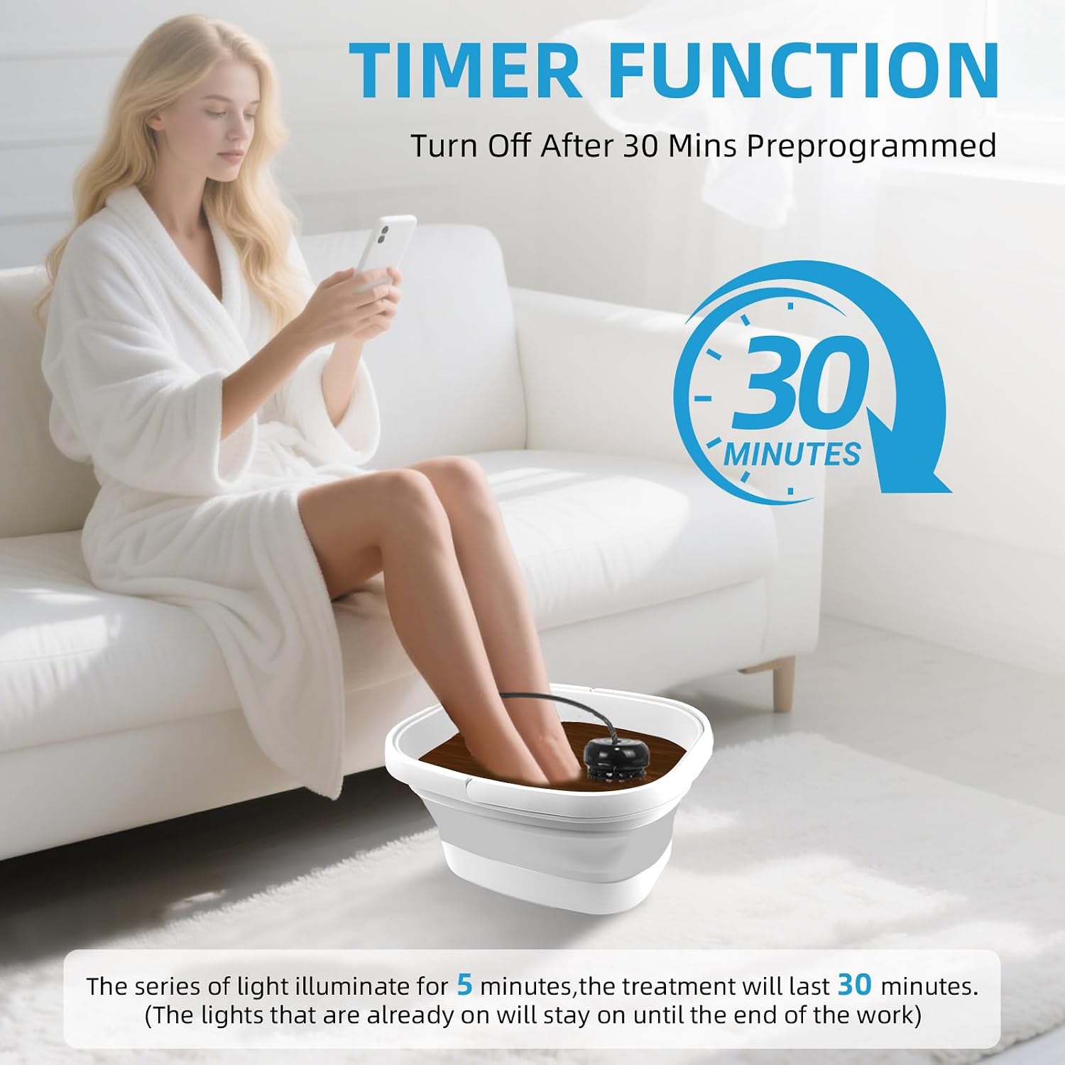 Ionic Foot Bath Detox Machine, Ionic Foot Spa to Remove Toxins with 2 Arrays, 80 Disposable Foot Bath Liners, Detoxification Sea Salt, Folding Bathtub, Gift for Women