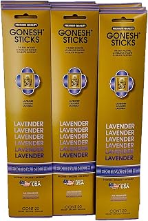 Gonesh Incense Sticks Extra Rich Collection Lavender 12 Pack (20 Sticks/Pack)